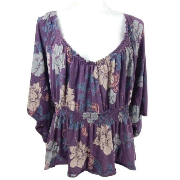 Free People Glenside Floral Bell Sleeve Top - Picture 2 of 4
